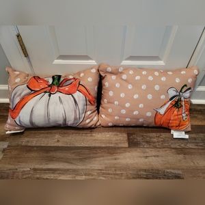 Set of Fall Pumpkin accent pillows